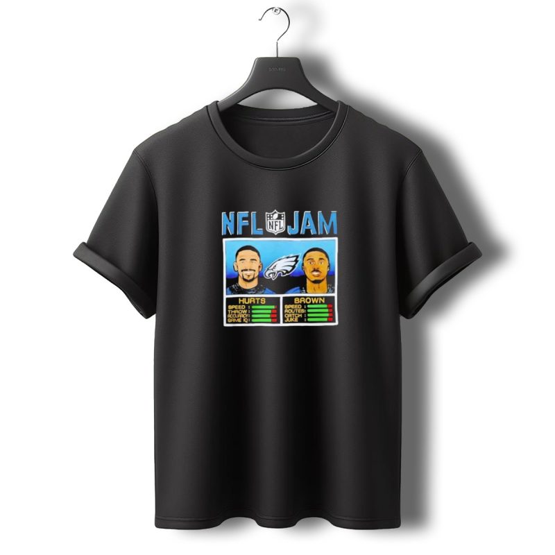 Jam Hurts Brown Philadelphia Eagles Speed Accuracy Ratings T Shirt T Shirt 0 1