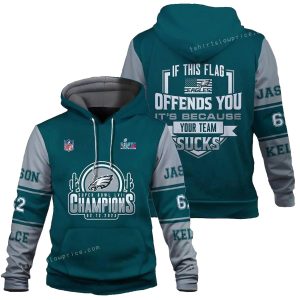 Jason Kelce If This Flag Offends You It Is Because Your Team Bad Philadelphia Eagles All Over Print Hoodie