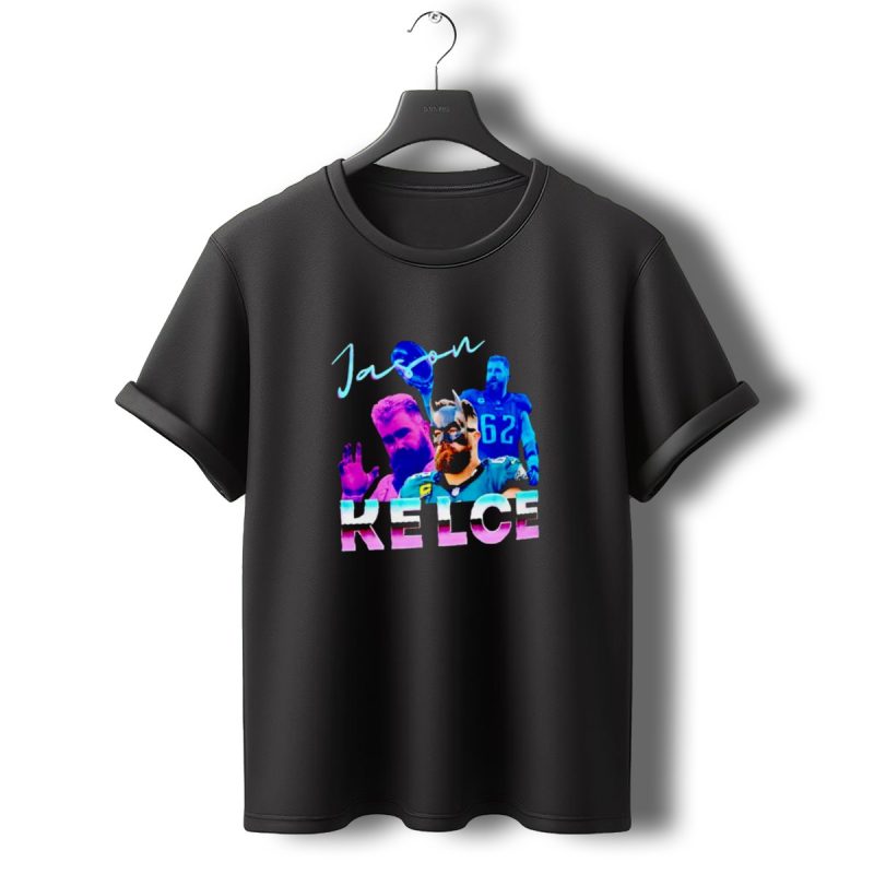 Jason Kelce Philadelphia Eagles Football Player Retro Collage T Shirt T Shirt 0 1