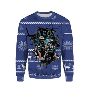 Jason Kelce 62 Philadelphia Eagles Ugly Sweater