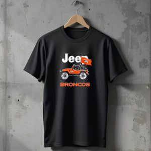Jeep Broncos Denver Broncos Flag Logo Orange Offroad Fan Gear T-Shirt