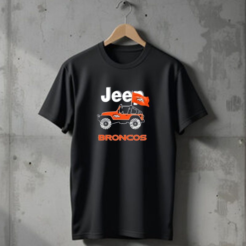 Jeep Broncos Denver Broncos Flag Logo Orange Offroad Fan Gear T Shirt 1 T Shirt 1