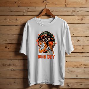 Joe Flacco Cincinnati Bengals Tiger Ride Who Dey Jungle Football T-Shirt