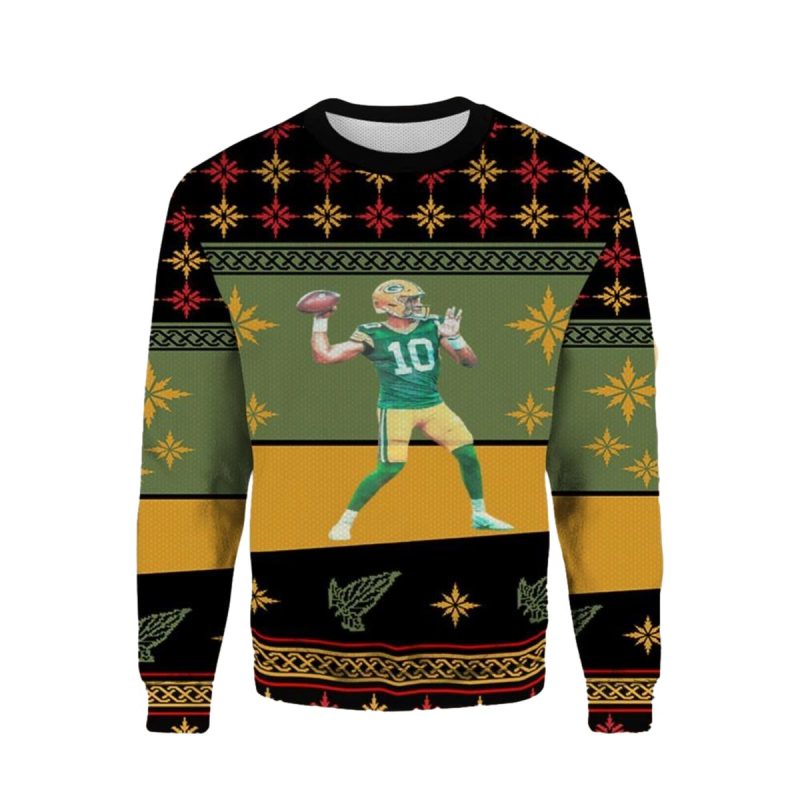 Jordan 10 Love Green Bay Packers Ugly Sweater 1