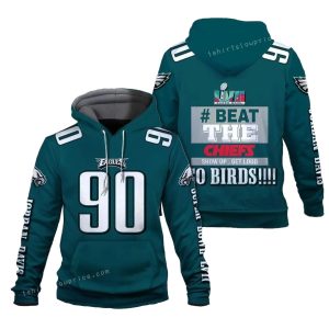 Jordan Davis 90 Beat The Chiefs Go Birds Philadelphia Eagles All Over Print Hoodie