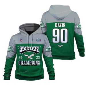 Jordan Davis 90 Eagles All Over Print Hoodie