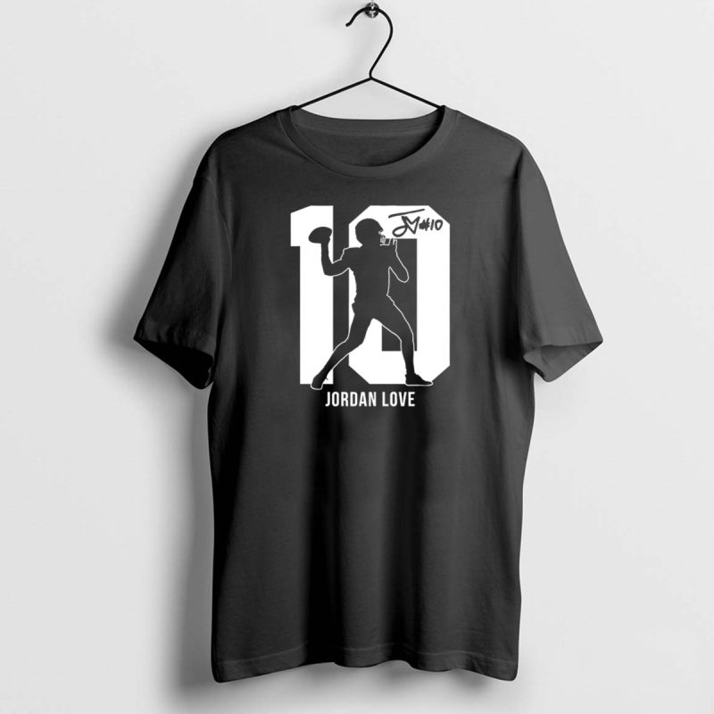 Jordan Love Green Bay Packers Number 10 Silhouette Signature T Shirt 1 1 T Shirt 1 1