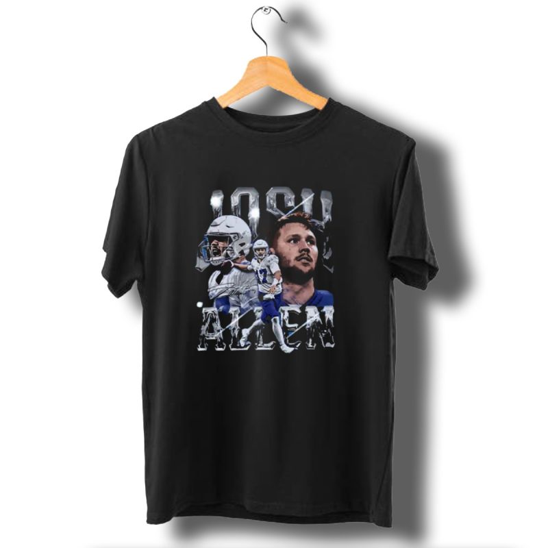 Josh-Allen-Action-Portrait-Buffalo-Bills-Quarterback-T-Shirt-1_T-Shirt-1 Josh Allen Action Portrait Buffalo Bills Quarterback T Shirt 1 T Shirt 1