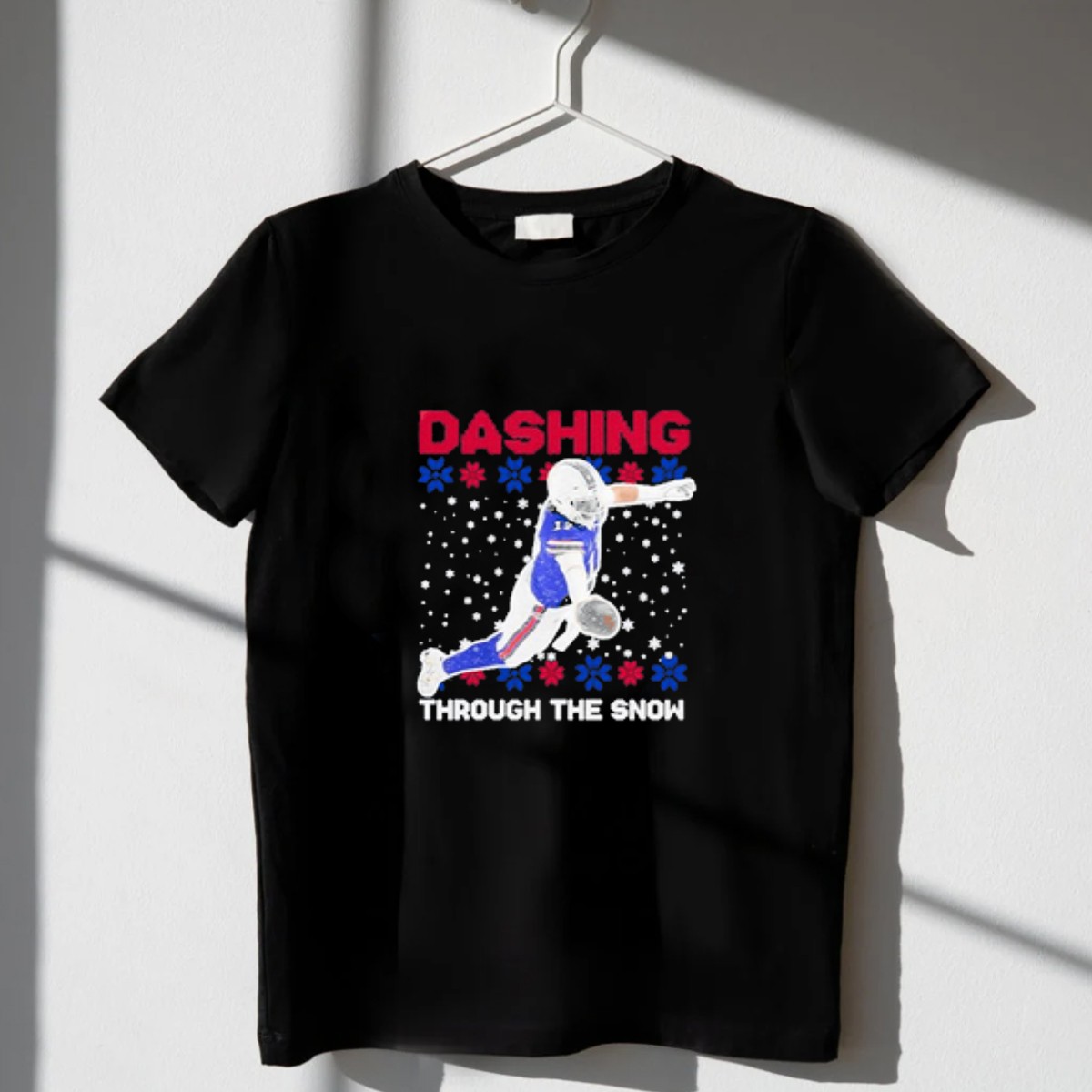 Josh-Allen-Buffalo-Bills-Dashing-Through-The-Snow-Holiday-Football-T-Shirt-1_t-shirt-3_4