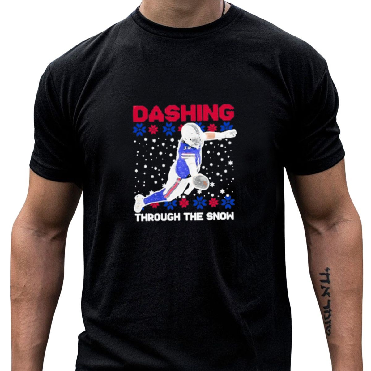 Josh-Allen-Buffalo-Bills-Dashing-Through-The-Snow-Holiday-Football-T-Shirt-1_t-shirt-4_5