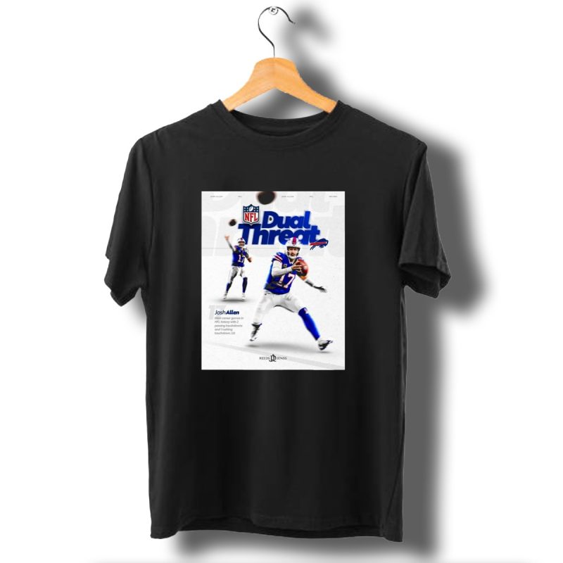 Josh-Allen-Buffalo-Bills-Dual-Threat-Nfl-Iconic-Career-Games-With-Passing-Touchdowns-T-Shirt-1_T-Shirt-1 Josh Allen Buffalo Bills Dual Threat Nfl Iconic Career Games With Passing Touchdowns T Shirt 1 T Shirt 1