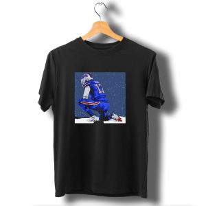 Josh Allen Buffalo Bills Legend Number 17 Snow Kneeling Player T-Shirt