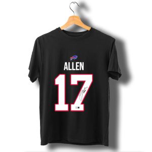 Josh Allen Buffalo Bills Number 17 Signature T-Shirt