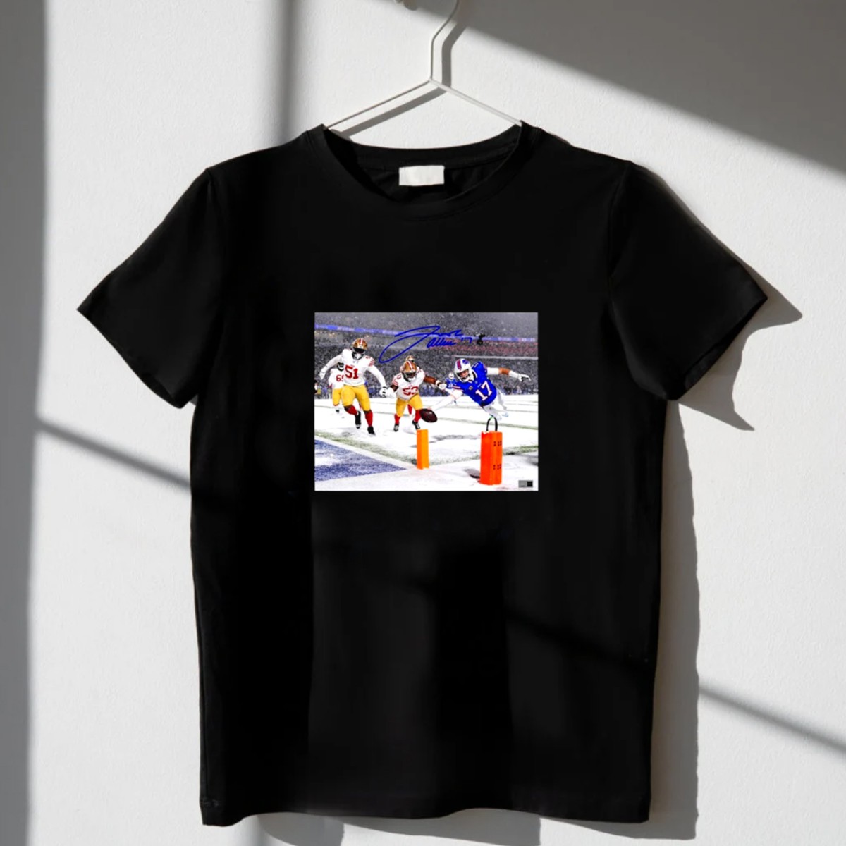 Josh-Allen-Snow-Buffalo-Bills-Vs-San-Francisco-49Ers-Pylon-Dive-Signature-Photo-T-Shirt-1_t-shirt-3_4