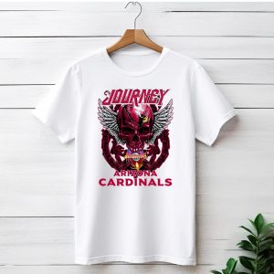 Journey Arizona Cardinals Skull Wings Flame T-Shirt