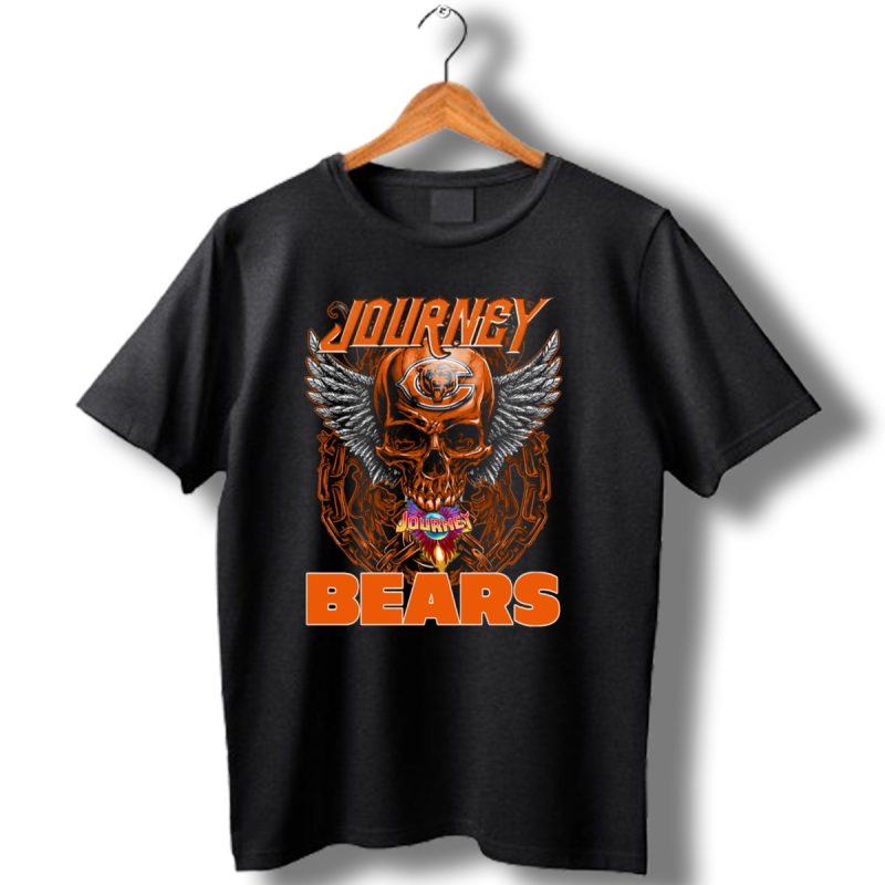 Journey Chicago Bears Skull Wings Chain Flame T Shirt 1 T Shirt 1
