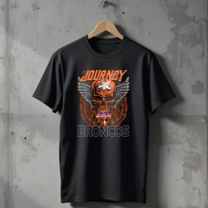 Journey Denver Broncos Skull With Wings And Chains T-Shirt