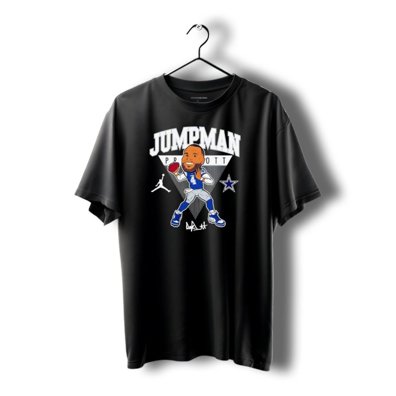 Jumpman Prescott Dak Prescott Dallas Cowboys 4 Signature Football Star T Shirt 1 T Shirt 1 1