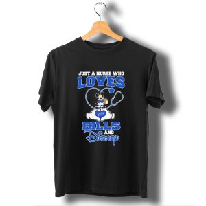 Just A Nurse Who Loves Buffalo Bills Mickey Mouse Disney Stethoscope T-Shirt