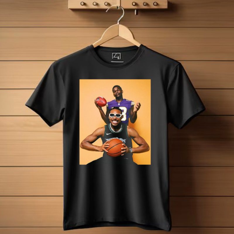 Justin Jefferson Anthony Edwards Minnesota Vikings Timberwolves Sports Photo T Shirt 1 T Shirt 1