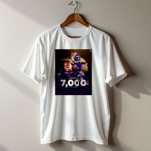 Justin Jefferson Minnesota Vikings Nfl History 7000 Rec Yds First 5 Seasons T Shirt