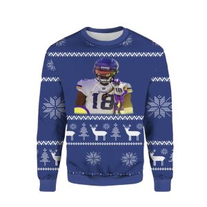 Justin Jefferson Minnesota Vikings Ugly Christmas Sweater Best Christmas Gifts