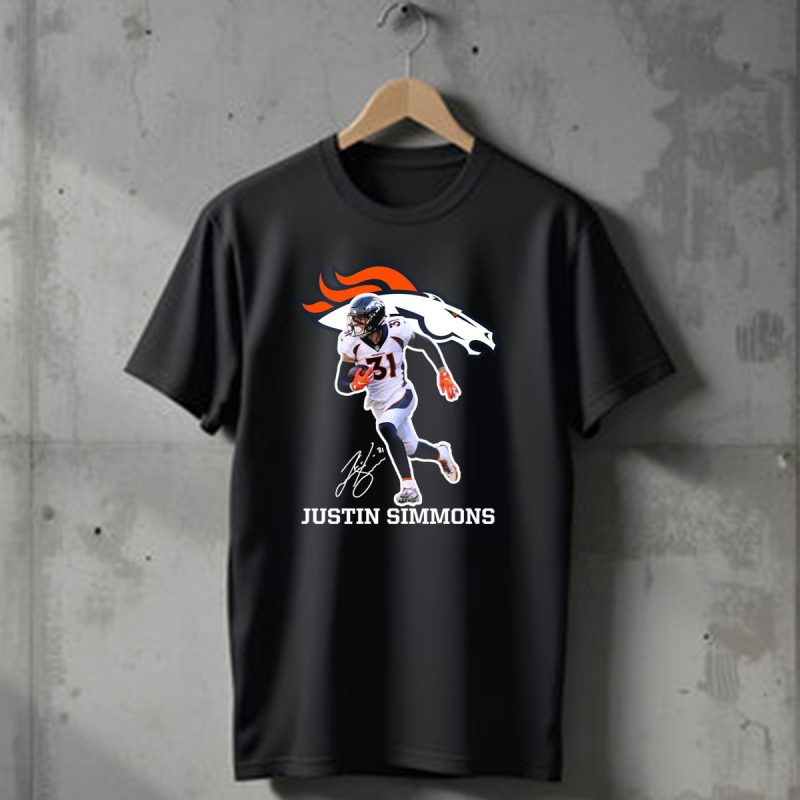 Justin Simmons Denver Broncos Football Player 31 Signature T Shirt 1 T Shirt 1