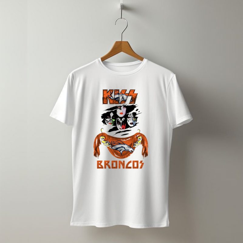 Kiss Denver Broncos Nfl Rock Band Crossover T Shirt 1 T Shirt 1