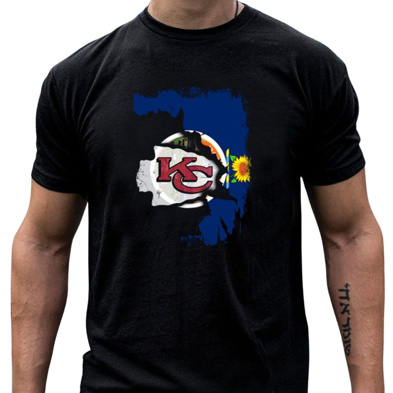 Kansas Chiefs Kc Logo With State Flag And Sunflower T Shirt T Shirt 1 1