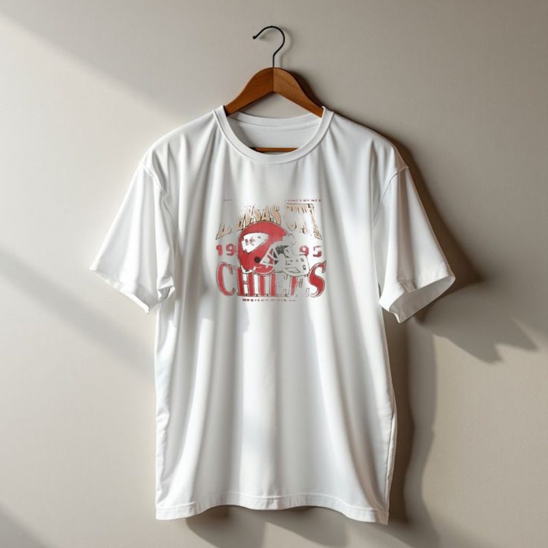 Kansas City Chiefs 1995 American Football Conference Western Division Retro Helmet T Shirt T Shirt 1 1