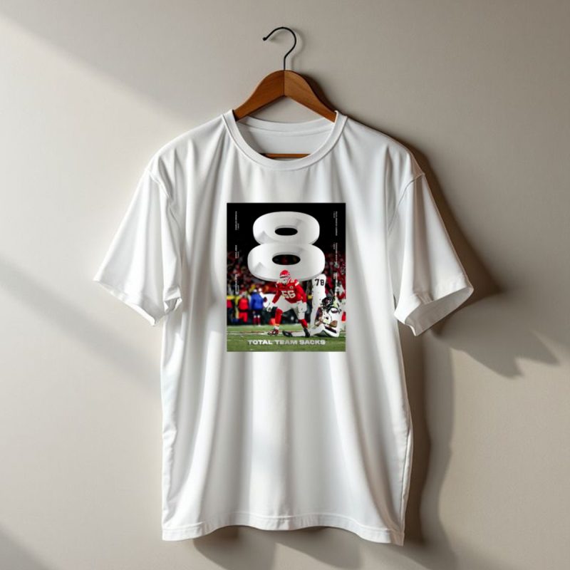 Kansas City Chiefs 8 Total Team Sacks George Karlaftis Chris Jones Charles Omenihu Football T Shirt T Shirt 1 1