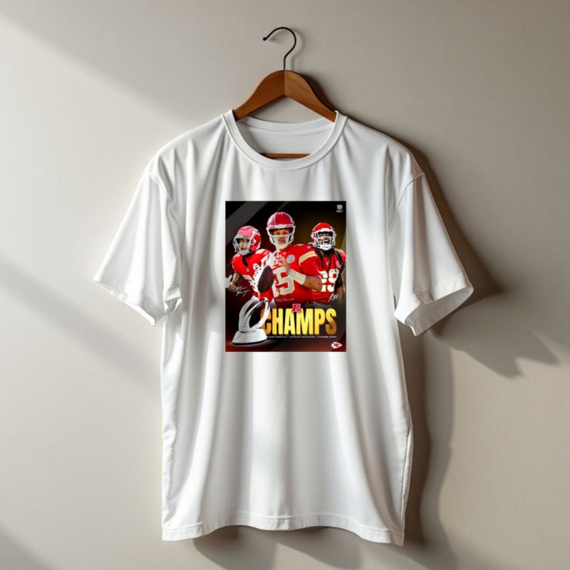 Kansas City Chiefs Afc Champs Nikko Remigio Patrick Mahomes Ii Kareem Hunt Signatures T Shirt T Shirt 1 1