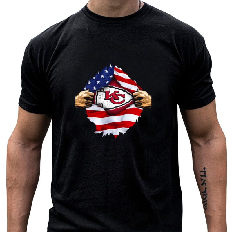Kansas City Chiefs American Flag Emblem T Shirt T Shirt 1 1