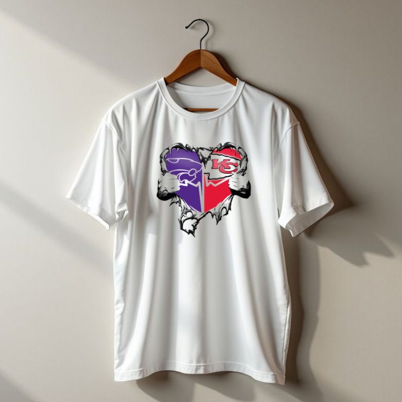 Kansas City Chiefs And Kansas State Wildcats Heart T Shirt T Shirt 1 1