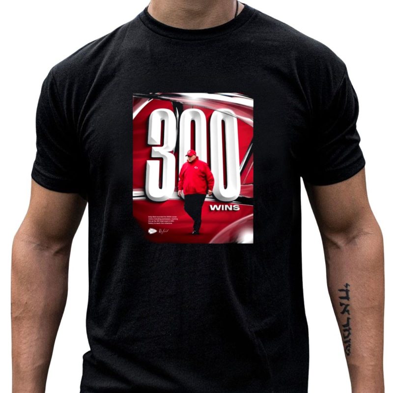 Kansas City Chiefs Andy Reid 300 Wins Career Victory Including Postseason Signature T Shirt T Shirt 1 1