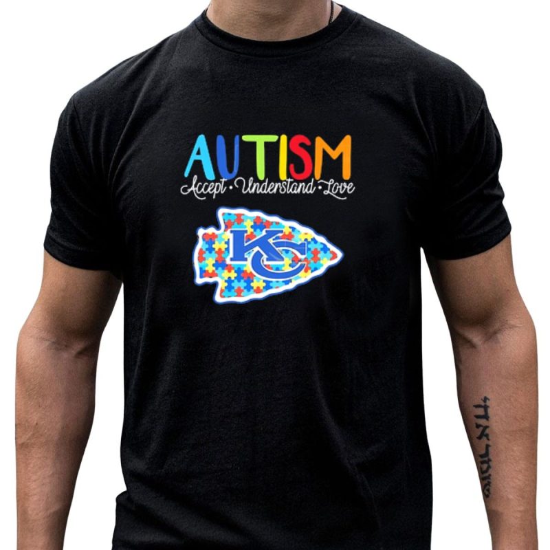Kansas City Chiefs Autism Accept Understand Love Puzzle T Shirt T Shirt 1 1