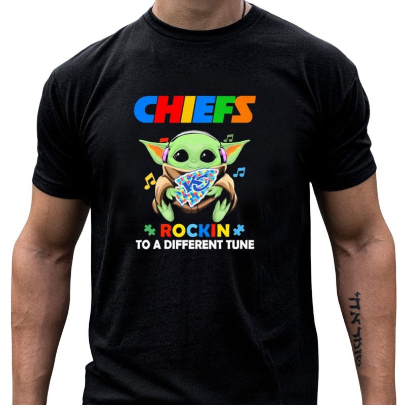 Kansas City Chiefs Baby Yoda Rockin Autism Tune T Shirt T Shirt 1 1