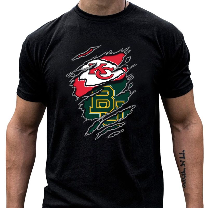 Kansas City Chiefs Baylor Bears Claw Marks Logo Fusion T Shirt T Shirt 1 1