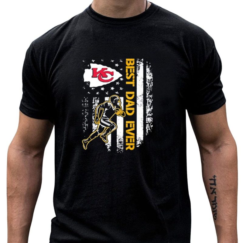 Kansas City Chiefs Best Dad Ever Vintage Flag Football American T Shirt T Shirt 1 1