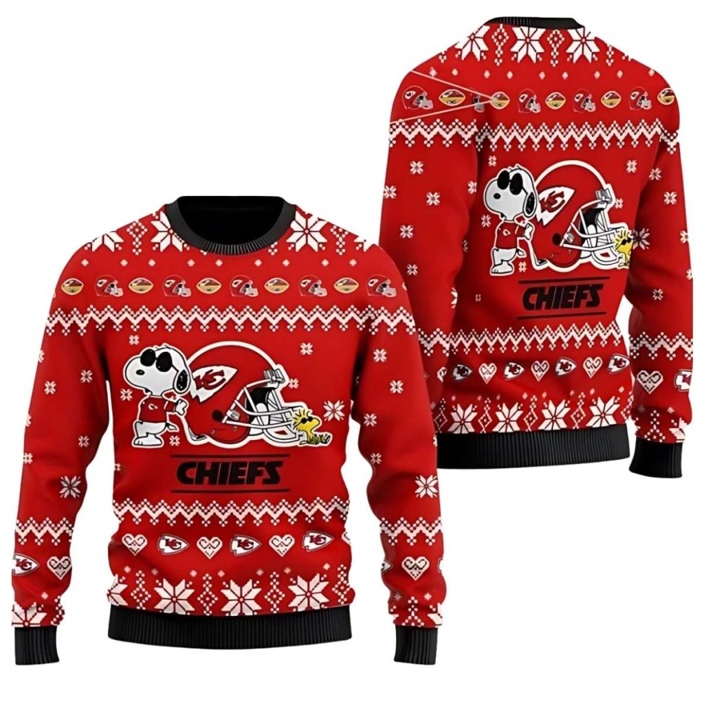 Kansas City Chiefs Cute The Snoopy Show Football Helmet Ugly Christmas Sweater