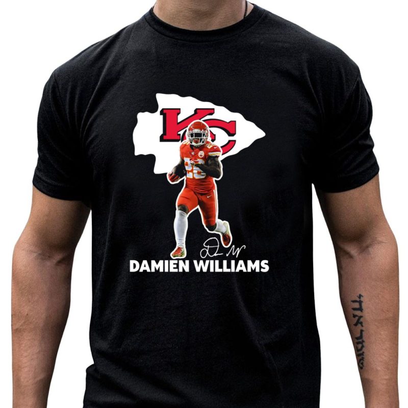 Kansas City Chiefs Damien Williams Football Player Action Signature T Shirt T Shirt 1 1