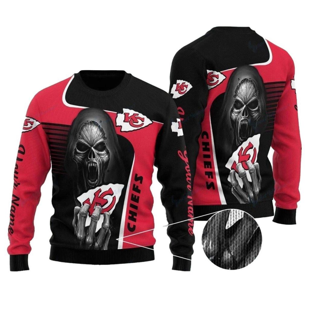 Kansas City Chiefs Fear The Reaper Ugly Christmas Sweater