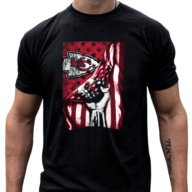 Kansas City Chiefs Flag And Stars Design With Fist T Shirt T Shirt 1 1