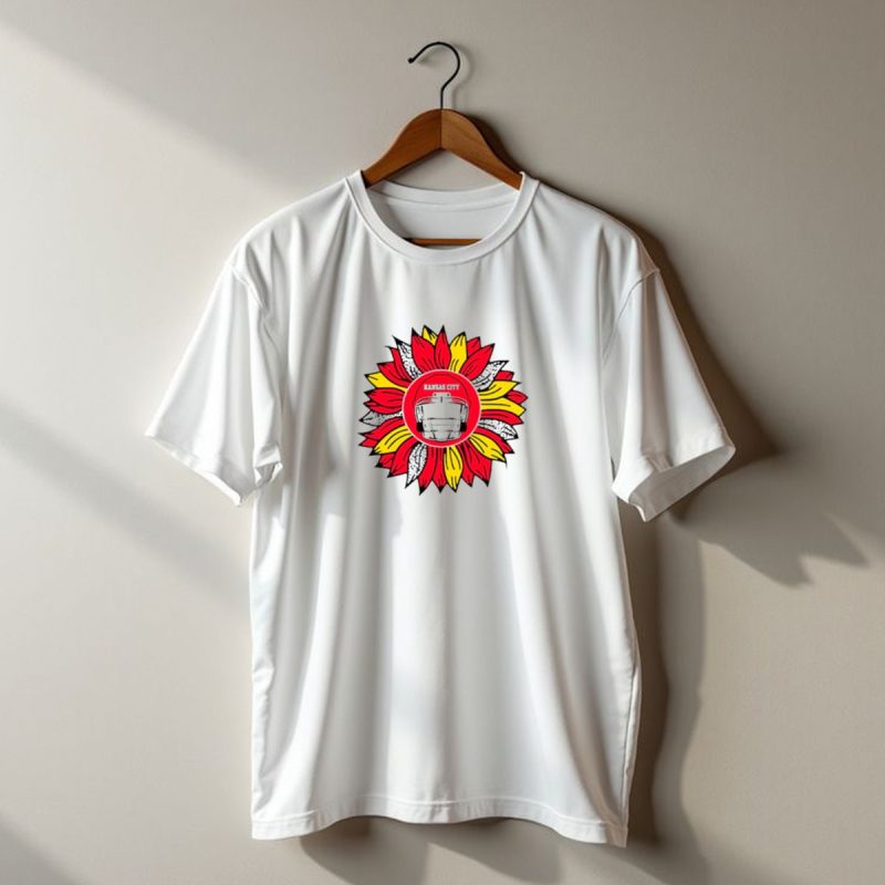Kansas City Chiefs Football Helmet Sunflower T Shirt T Shirt 1 1