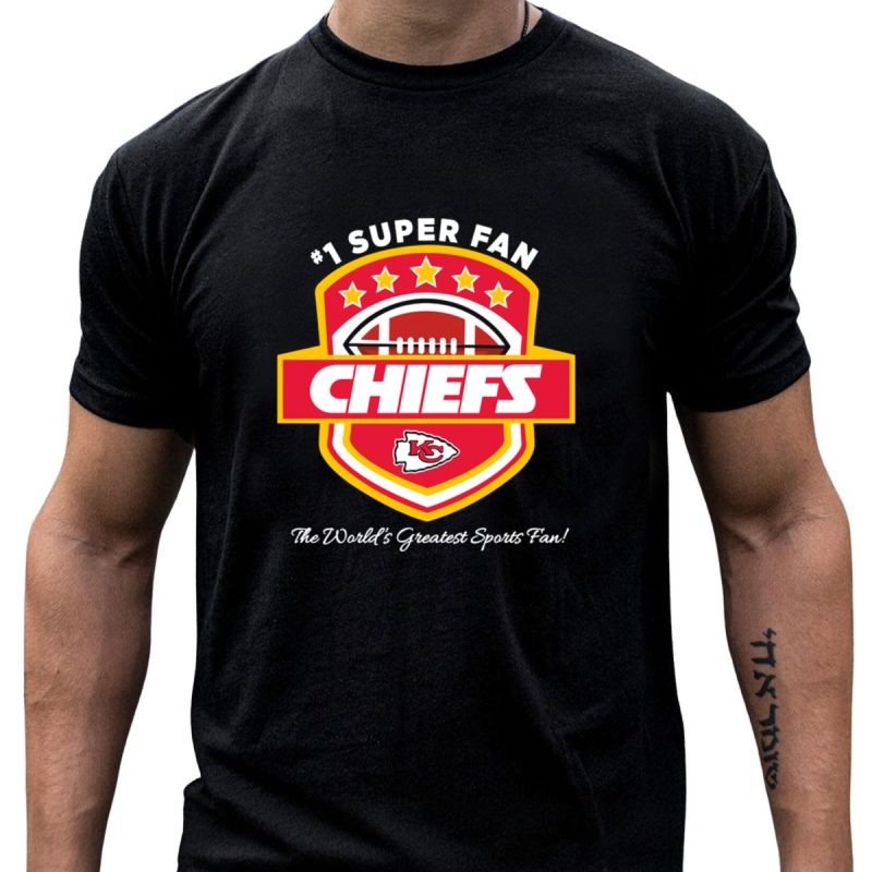 Kansas City Chiefs Football Stars Red Gold Emblem Shield T Shirt T Shirt 1 1
