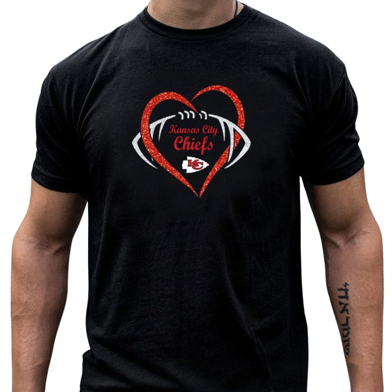 Kansas City Chiefs Heart Football T Shirt T Shirt 1 1