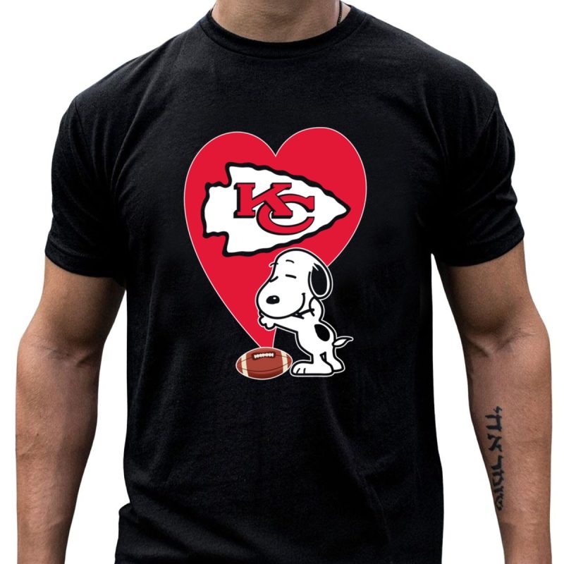 Kansas City Chiefs Heart Snoopy Football Hug T Shirt T Shirt 1 1