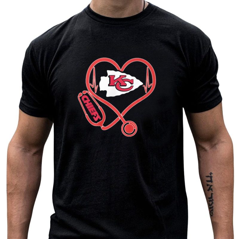Kansas City Chiefs Heart Stethoscope Nurse Chiefs T Shirt T Shirt 1 1