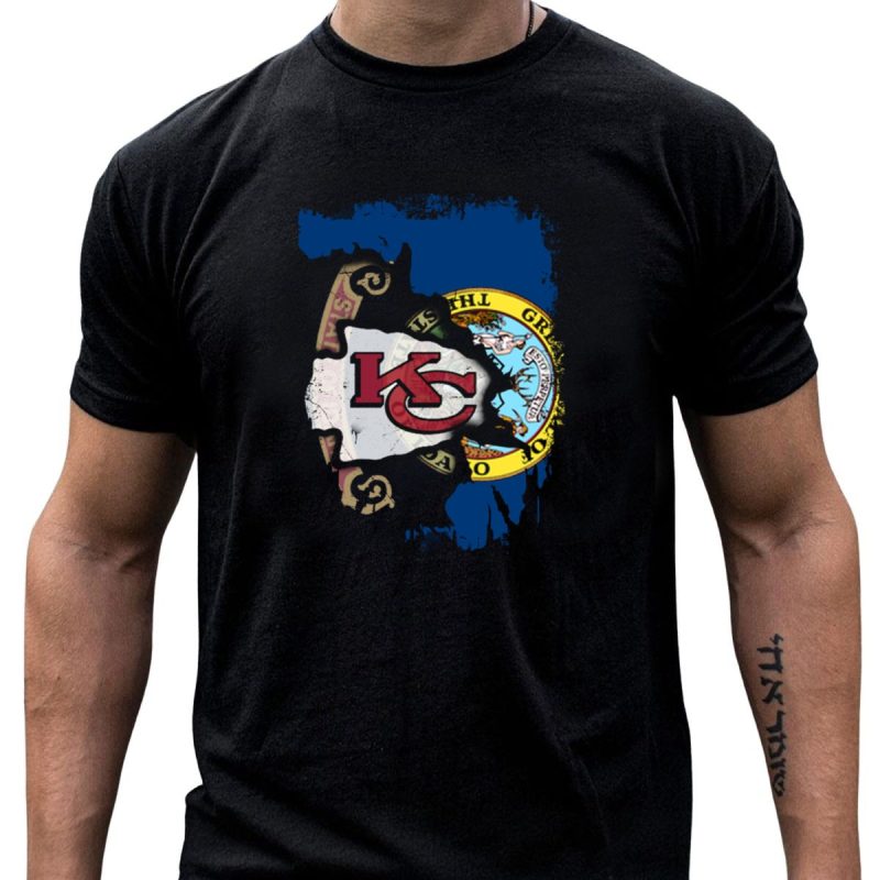 Kansas City Chiefs Idaho Flag Fusion T Shirt T Shirt 1 1