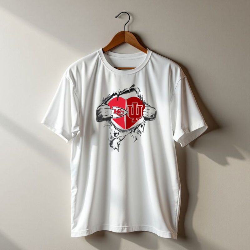 Kansas City Chiefs Indiana Hoosiers Heart T Shirt T Shirt 1 1